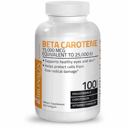 Vitamina A Betacaroten 25.000UI (15.000 mcg) 100 cps, Bronson