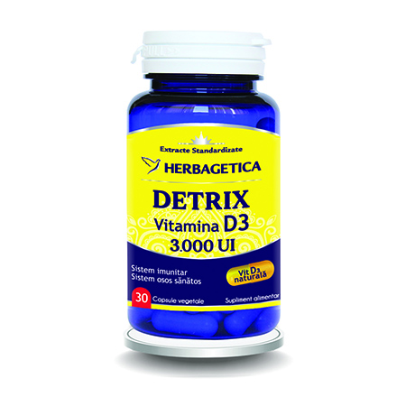 Detrix Vitamina D3 3000 UI 30 cps, Herbagetica 