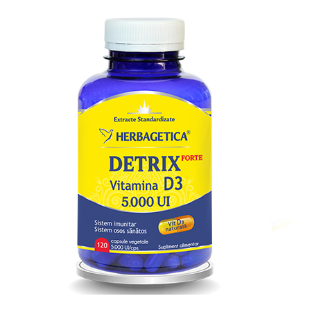 Detrix Forte Vitamina D3 5000 Ui 120 cps, Herbagetica  