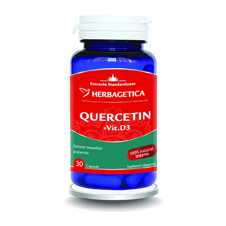 Quercetin cu Vitamina D3 30 cps, Herbagetica 