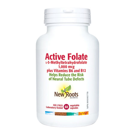 Active Folic Acid (Acid folic active) 1000mcg 60 cps, New Roots