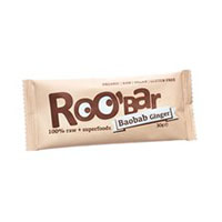 Baton raw bio cu baobab si ghimbir 30 g, Roobar