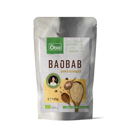 Baobab pulbere raw bio 125g, Obio