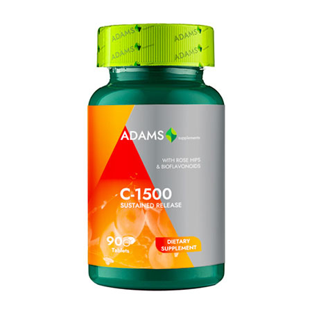 Vitamina C-1500 cu macese 90 tab, Adams Vision
