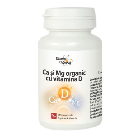 Ca si Mg Organic cu Vit. D 60 cps, Dacia Plant