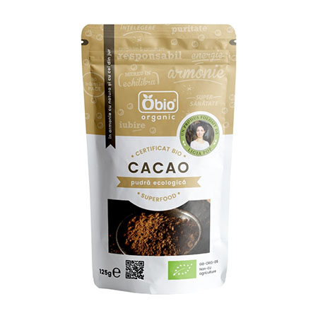 Cacao pudra raw bio 125g, Obio