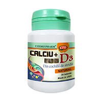 Calciu + Vitamina D3 30 tb, Cosmo Pharm