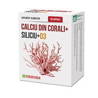 Calciu din Corali + Siliciu + D3 30 cps, Parapharm