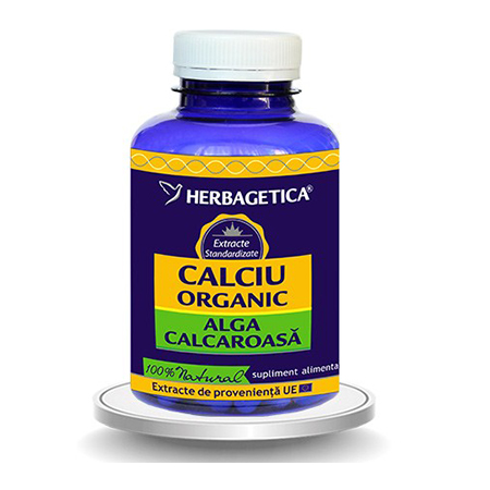 Calciu Organic Alga calcaroasa 120 cps, Herbagetica