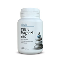 Calciu Magneziu Zinc 40 cpr, Alevia