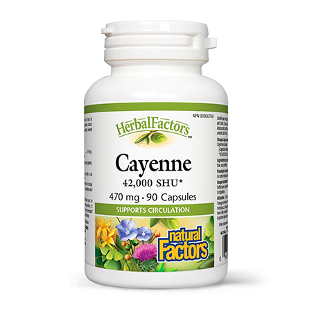 Cayenne 470mg, 90 cps, Natural Factors
