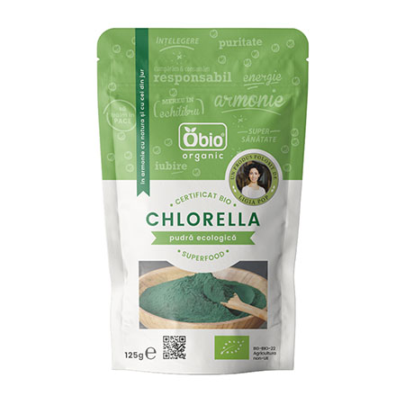 Chlorella pulbere bio 125g, Obio