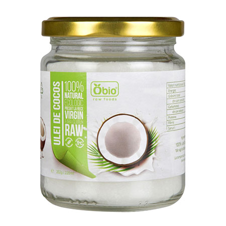 Ulei de cocos virgin raw bio 220ml, Obio 