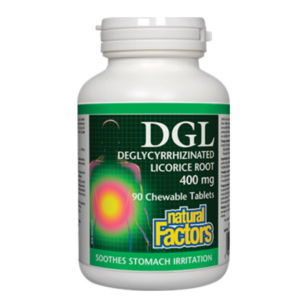 DGL - Licorice Root Extract (Extract din radacina de Lemn dulce) 400mg 90 tbl masticabile, Natural Factors