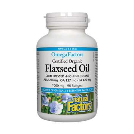 Canadian Flaxseed Oil 1000mg 90 cps, Natural Factors