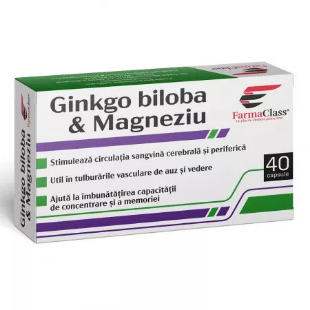 Ginkgo biloba & Magneziu 40 cps, Farmaclass