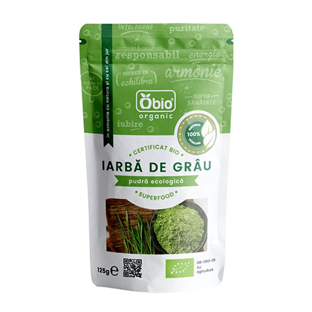 Iarba de grau pulbere bio 125g, Obio