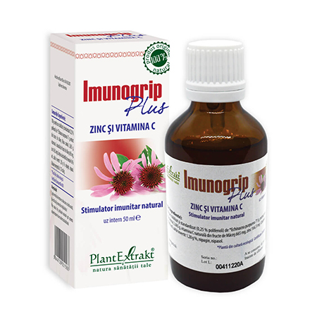 Imunogrip Plus Zinc si Vitamina C 50ml, Plantextrakt