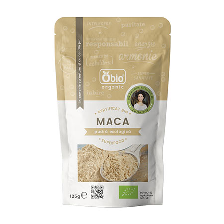 Maca pudra raw bio 125g, Obio 