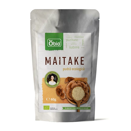 Maitake pulbere raw bio 60g, Obio