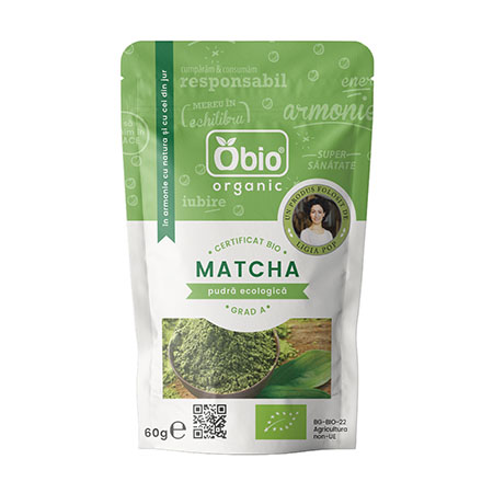 Matcha (ceai verde) pudra bio 60g, Obio