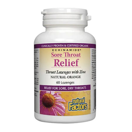 Sore Throat Relief 60 tbl, Natural Factors