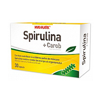 Spirulina + Carob 30 cpr Walmark - Bioportal Spirulina cu carob pentru slabit