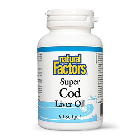 Super Cod Liver Oil (Super Ulei din Ficat de Cod) 1100mg 90 cps, Natural Factors