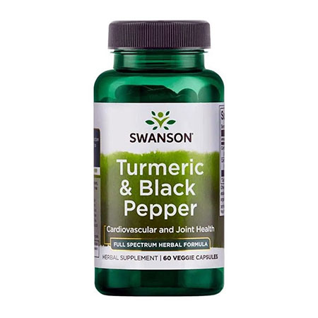 Turmeric & Black Pepper 600mg 60 cps, Swanson