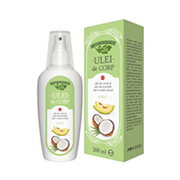 Ulei de corp cu ulei de cocos si ulei de avocado (nota citrica) 200ml, Manicos